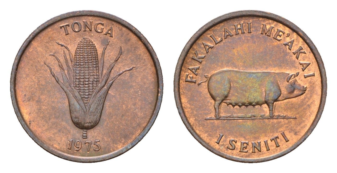 Тонга 1 сенити 1975 KM 42 бронза UNC 4669-726