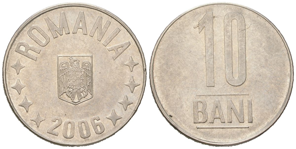 Румыния 10 бань (бани) 2006 KM 191 сталь плакированная никелем 4617-1121