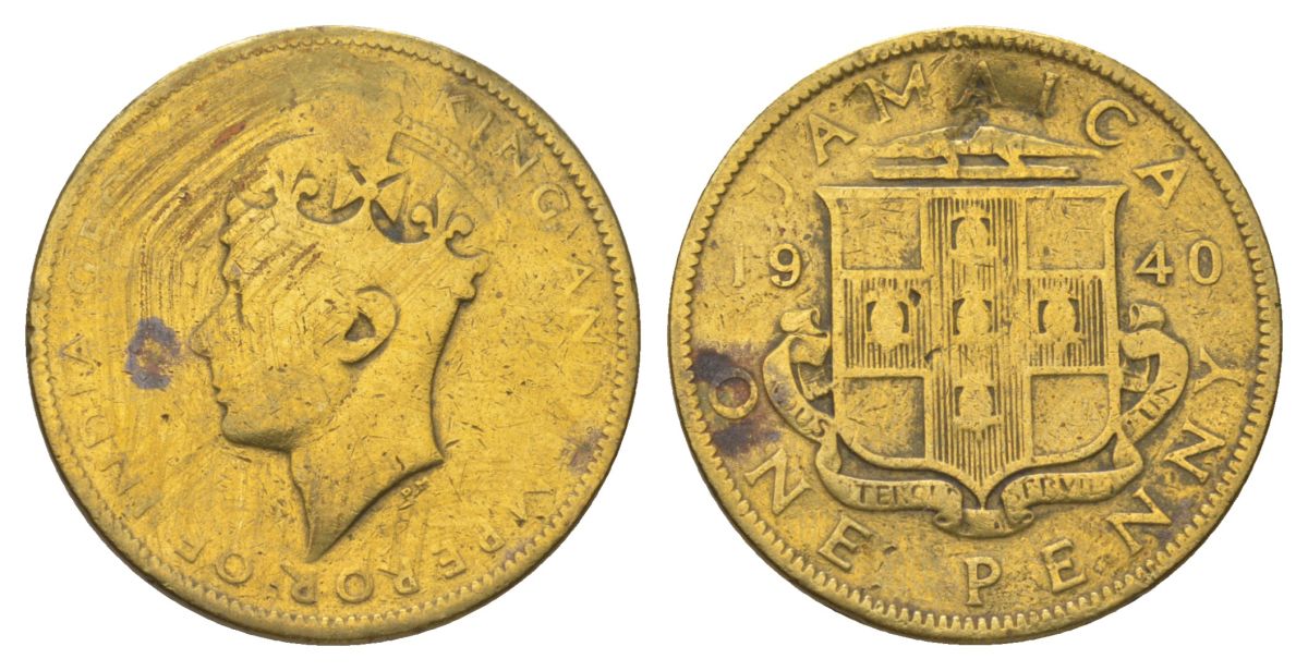 Ямайка 1 пенни 1940 KM 32 никель латунь 4628-444