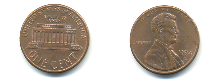 США 1 ЦЕНТ 1994 D, ЛИНКОЛЬН KM 201b цинк плакированный медью 179-454