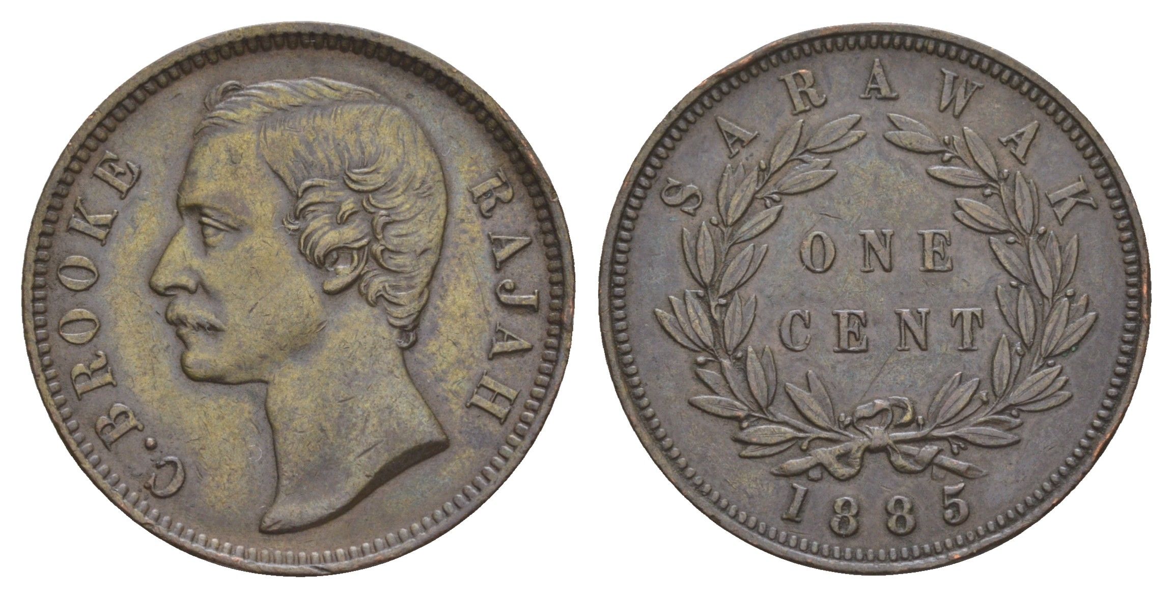 Саравак 1 цент 1885 KM 6 медь 1519-114