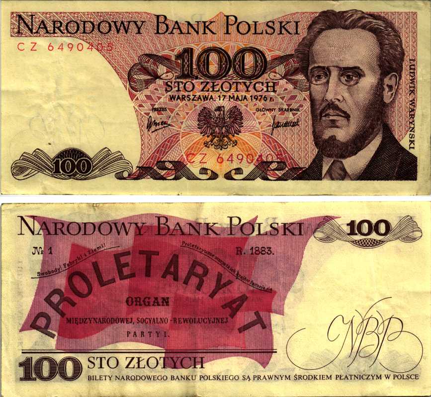 Польша 100 злотых 1976 Людвиг-Фаддей Варынский, манифест социал-революционной партии Pick 143 b бумага 7487-30-2-1