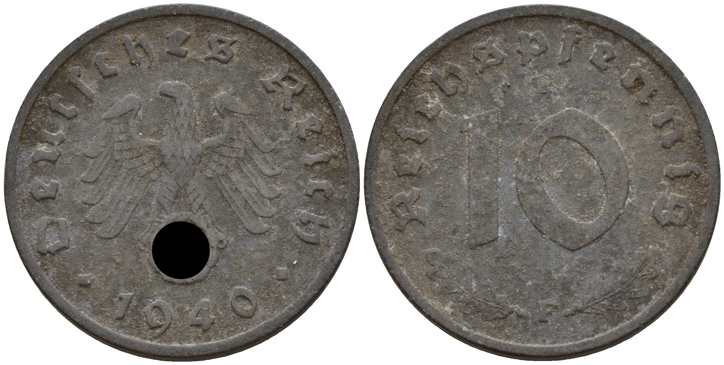 Германия 10 рейхспфеннигов 1940 F J. 371, KM 101 цинк    4603-822