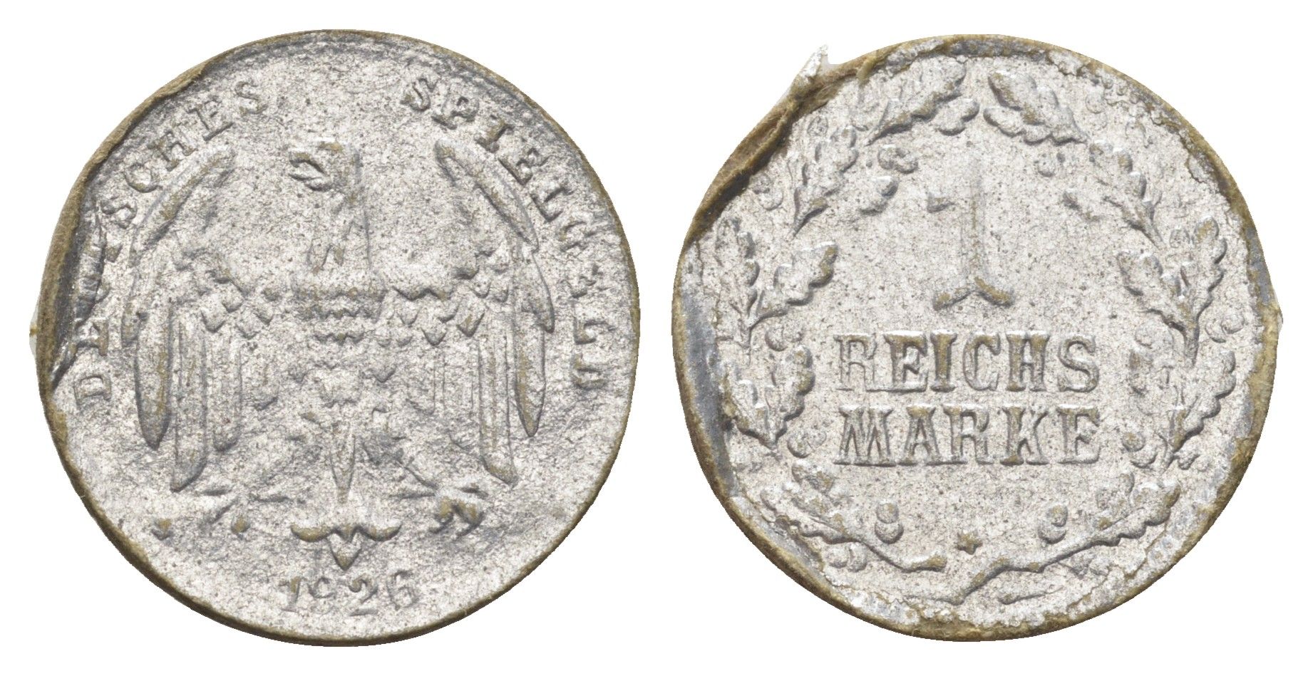 Германия игровой жетон в 1 рейхсмарку 1926 диаметр 23 мм, вес 0,6 гр картон 4704-231
