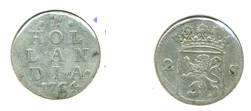 НИДЕРЛАНДЫ 2 ШТЮБЕРА 1764 KM 48 серебро 503-513