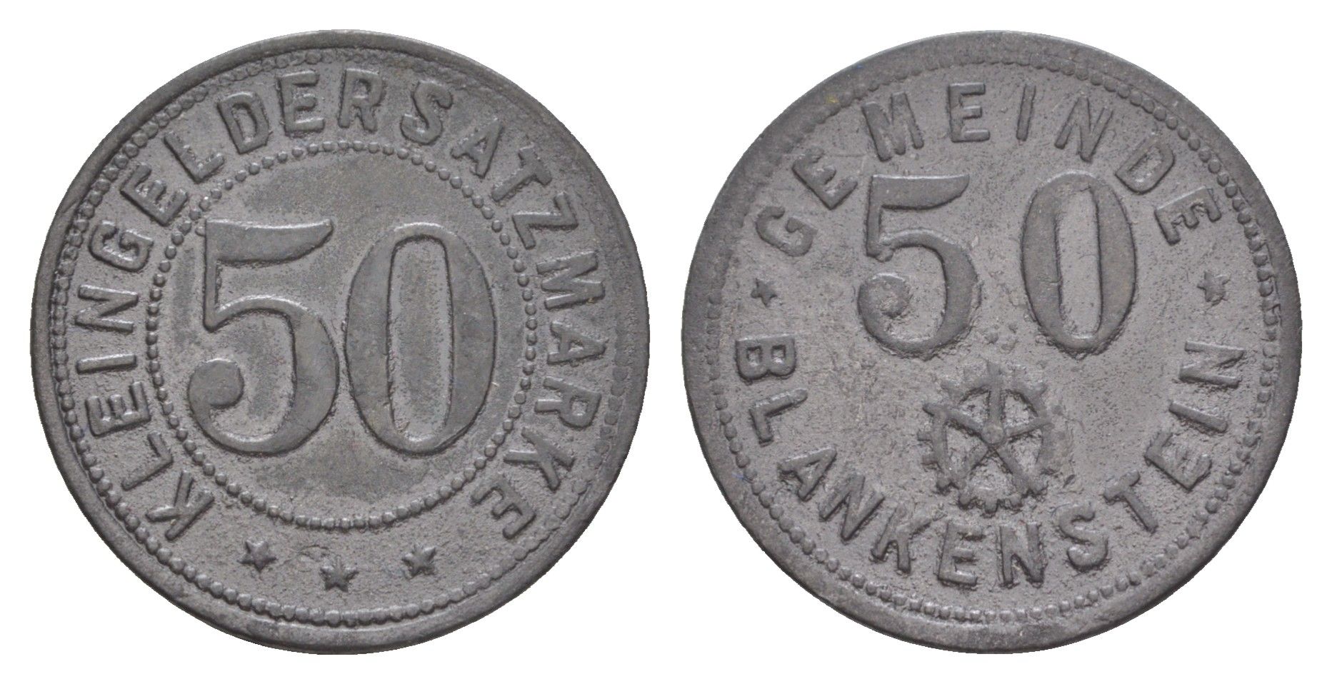 Бланкенштайн 50 пфеннигов ND Funck 46.6, Men05 2945.7, Men18 3770.7 цинк 1527-542