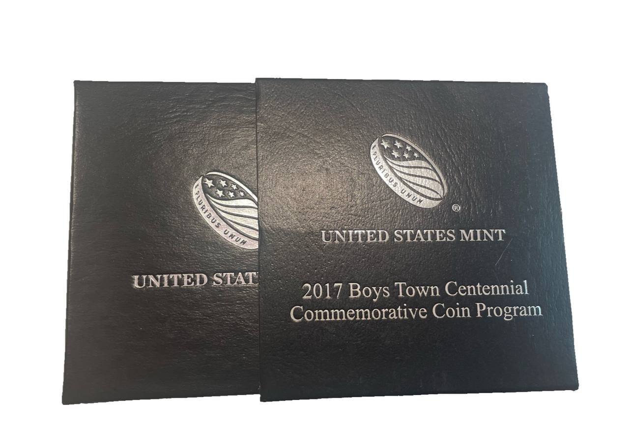 США 1 доллар 2017 P, 100 лет организации "Boys Town", в оригинальной коробке, с сертификатом KM 660 серебро PROOF 8-2-02-09