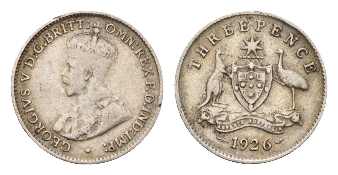 Австралия 3 пенса 1926 Георг V (1910-1936) KM 24 серебро 4669-643