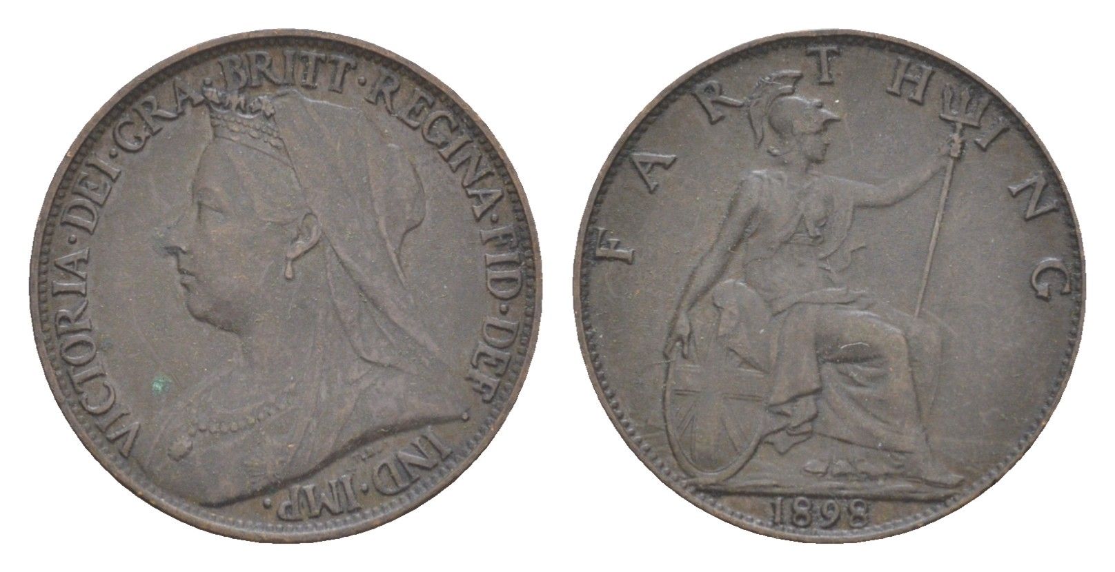 Великобритания 1 фартинг 1898 Виктория (1837-1901) KM 788.2, Spink 3963 бронза 4630-166