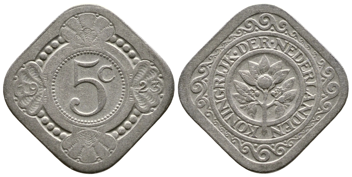 Нидерланды 5 центов 1923 Вильгельмина (1890-1948) KM 153 медно-никель 84-846