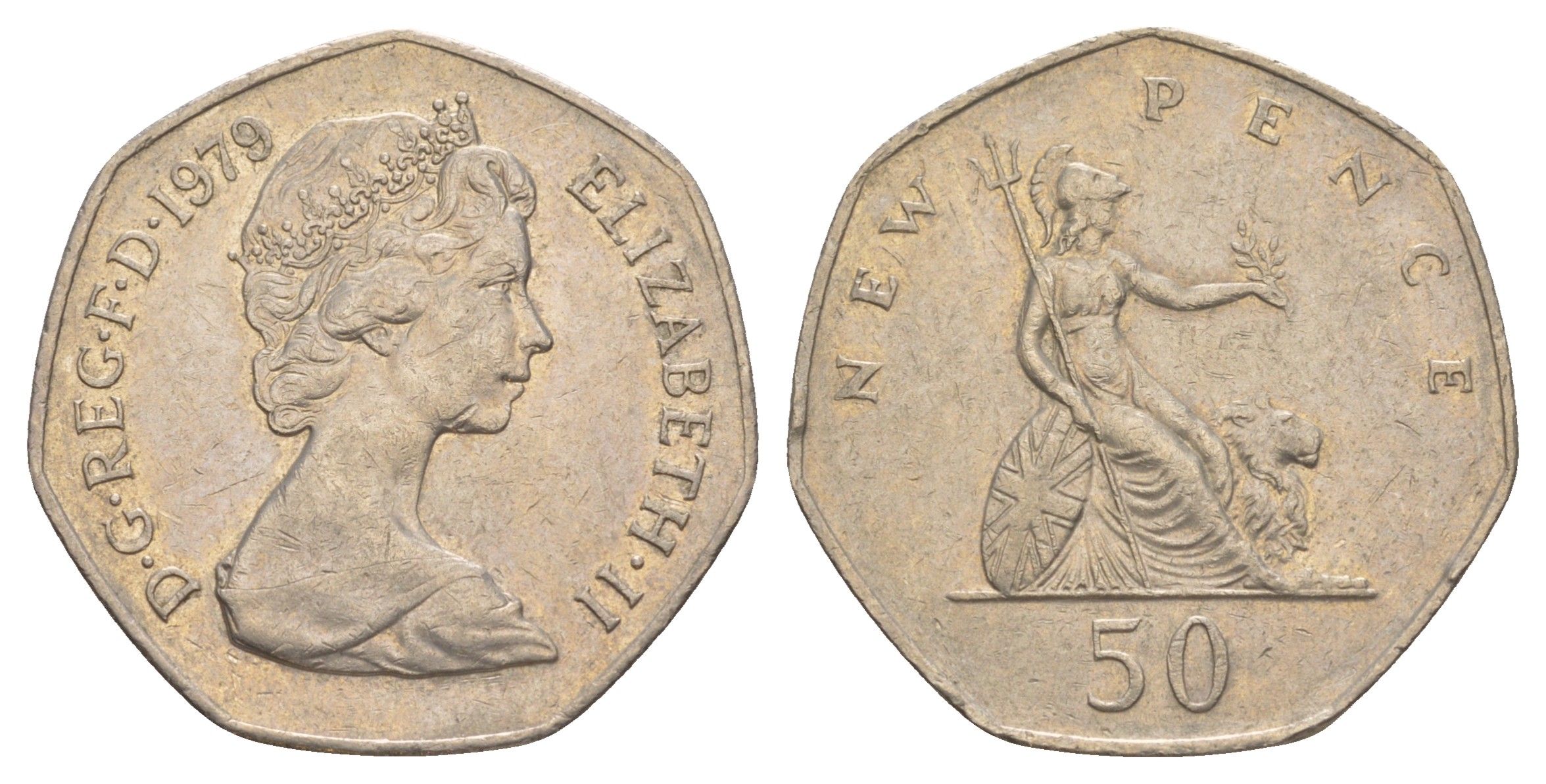 Великобритания 50 пенсов 1979 Елизавета II (1952-2022) KM 913, Spink 4223 медно-никель 4634-622