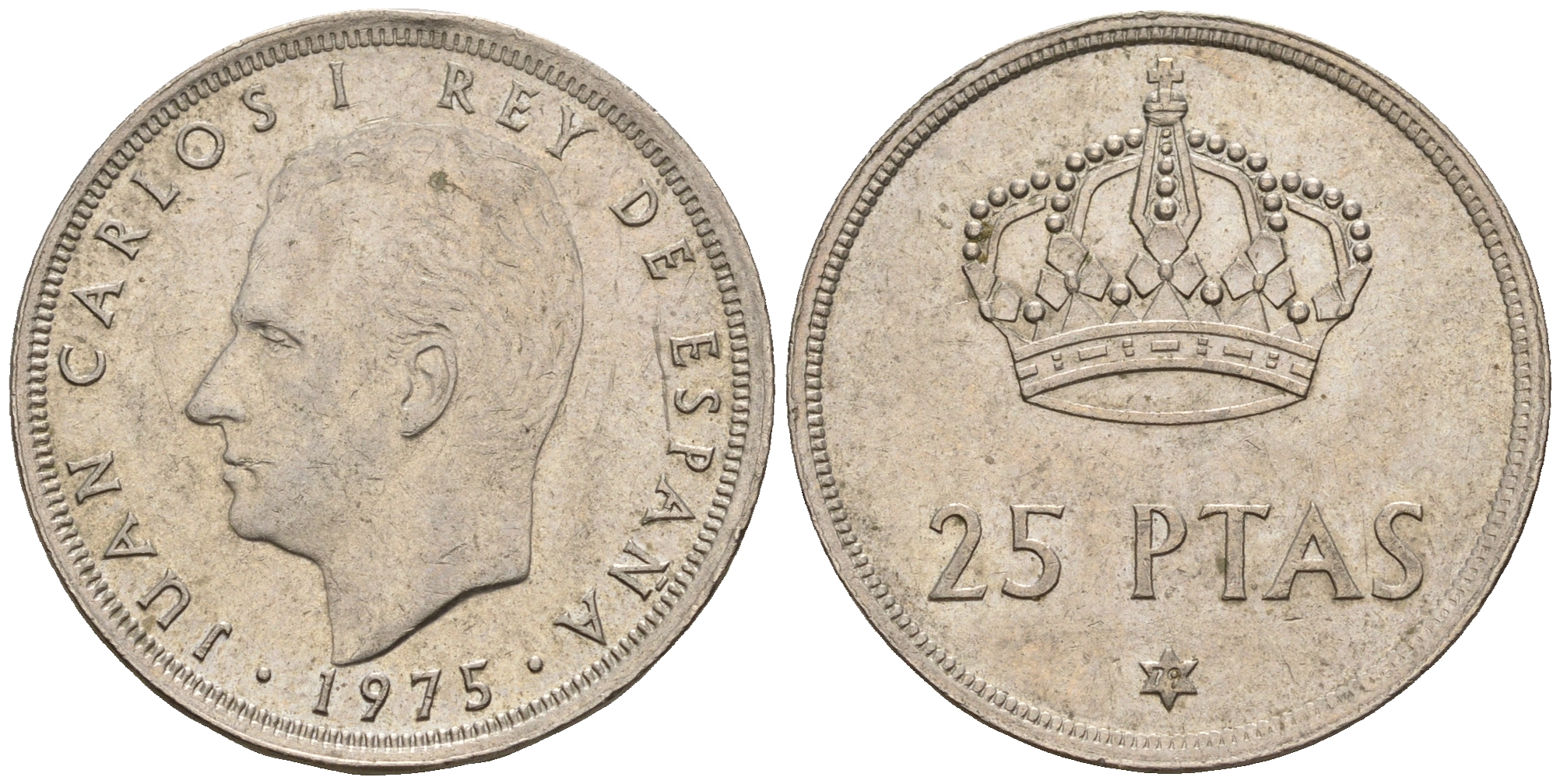 Испания 25 песет 1975 (79) Хуан Карлос I (1975-2014) KM 808 медно-никель 259-317