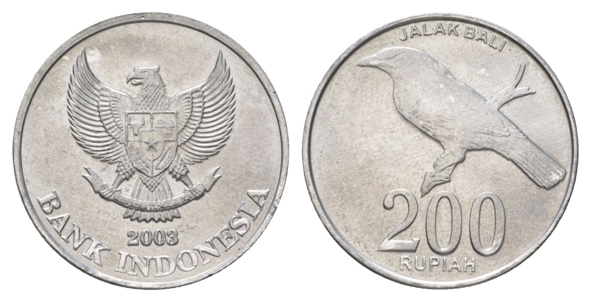 Индонезия 200 рупий 2003 KM 66 алюминий UNC 4624-1023