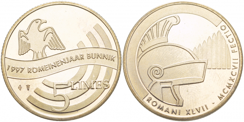 НИДЕРЛАНДЫ ЖЕТОН 1997 5 ЛИМЕС, РИМСКАЯ КУЛЬТУРА, В ОРИГИНАЛЬНОЙ ПЛАСТИКОВОЙ УПАКОВКЕ медно-никель UNC 00-00
