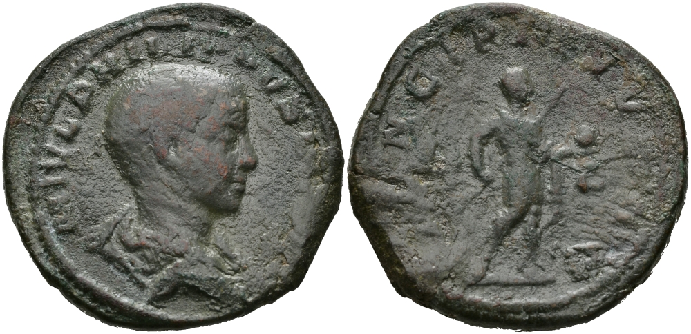 Римская Империя сестерций 244 - 249 Филипп II в ранге цезаря PRINCIPI IVVENT Рим Very fine 23,06 гр RIC 255 бронза 1073-1-7-4