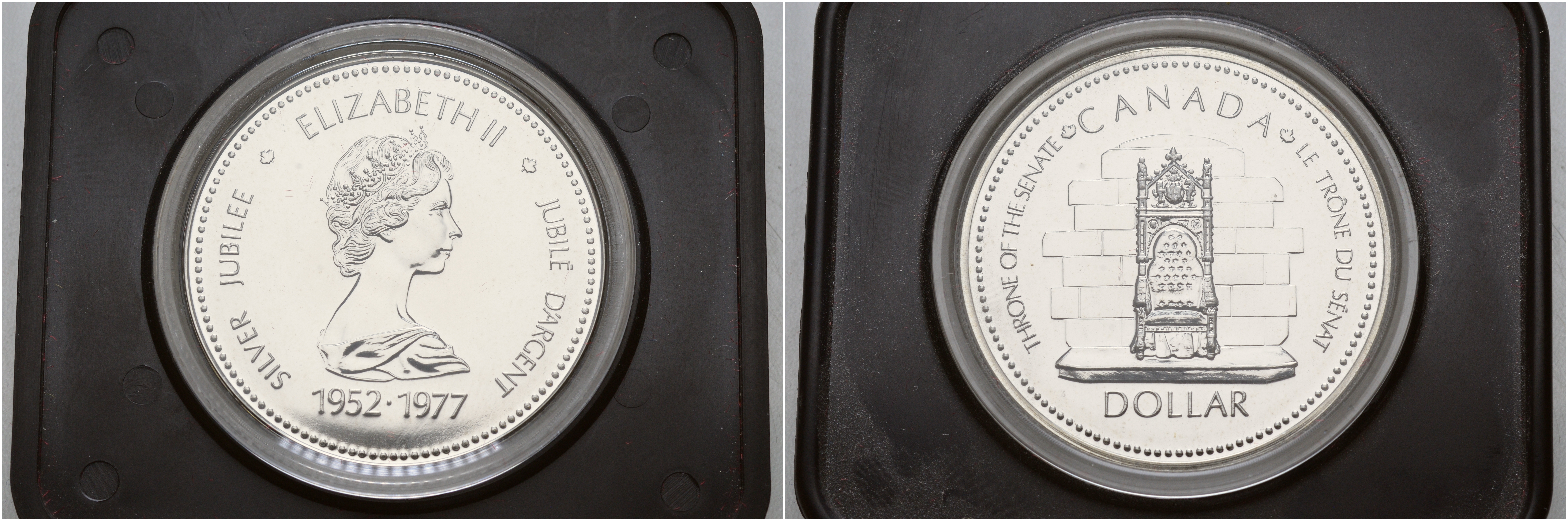 Канада 1 доллар 1977 25 лет вступлению на престол Королевы Елизаветы II KM 118 серебро UNC 7-5-1-25