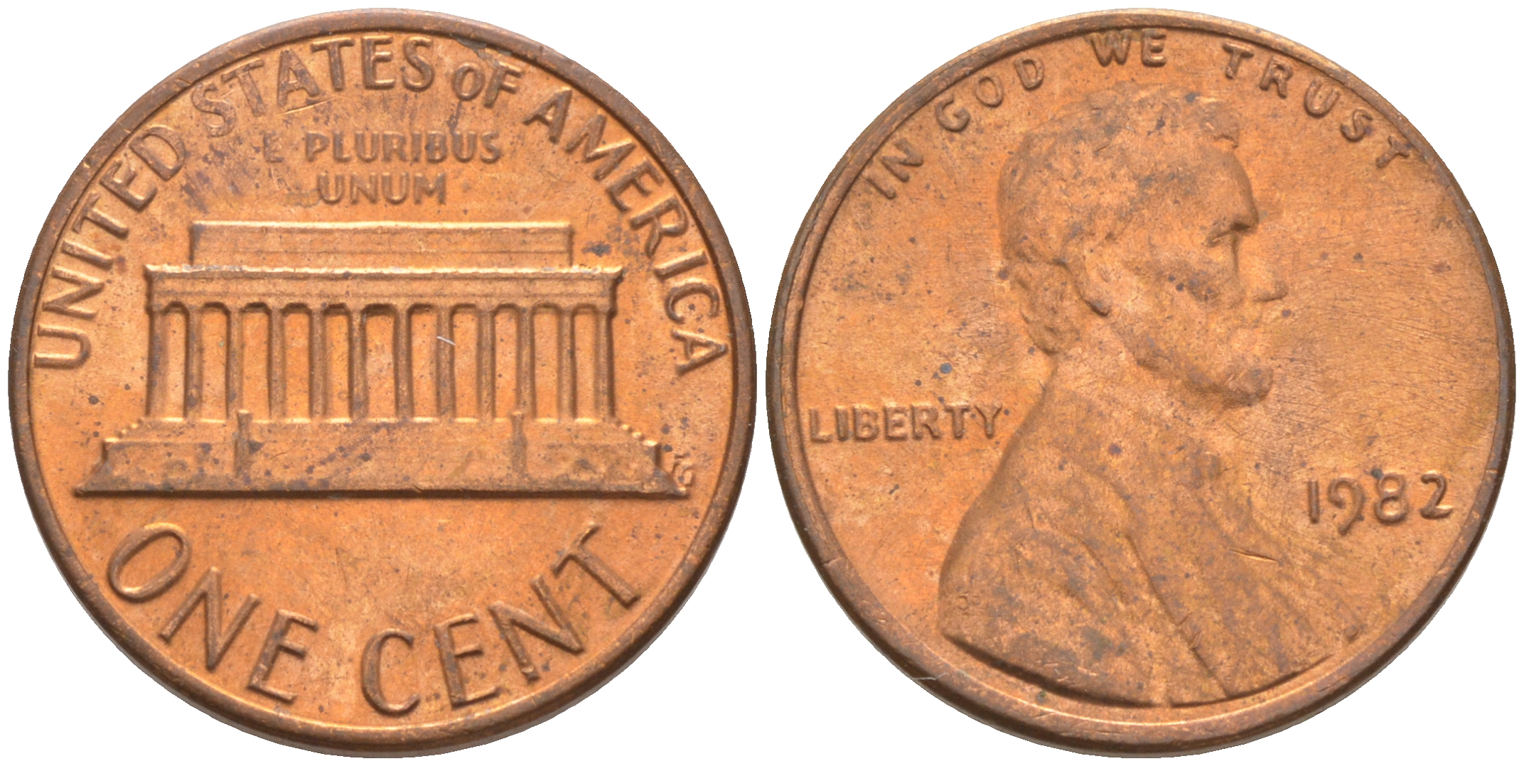 США 1 ЦЕНТ 1982 ЛИНКОЛЬН KM 201 медь цинк 188-225