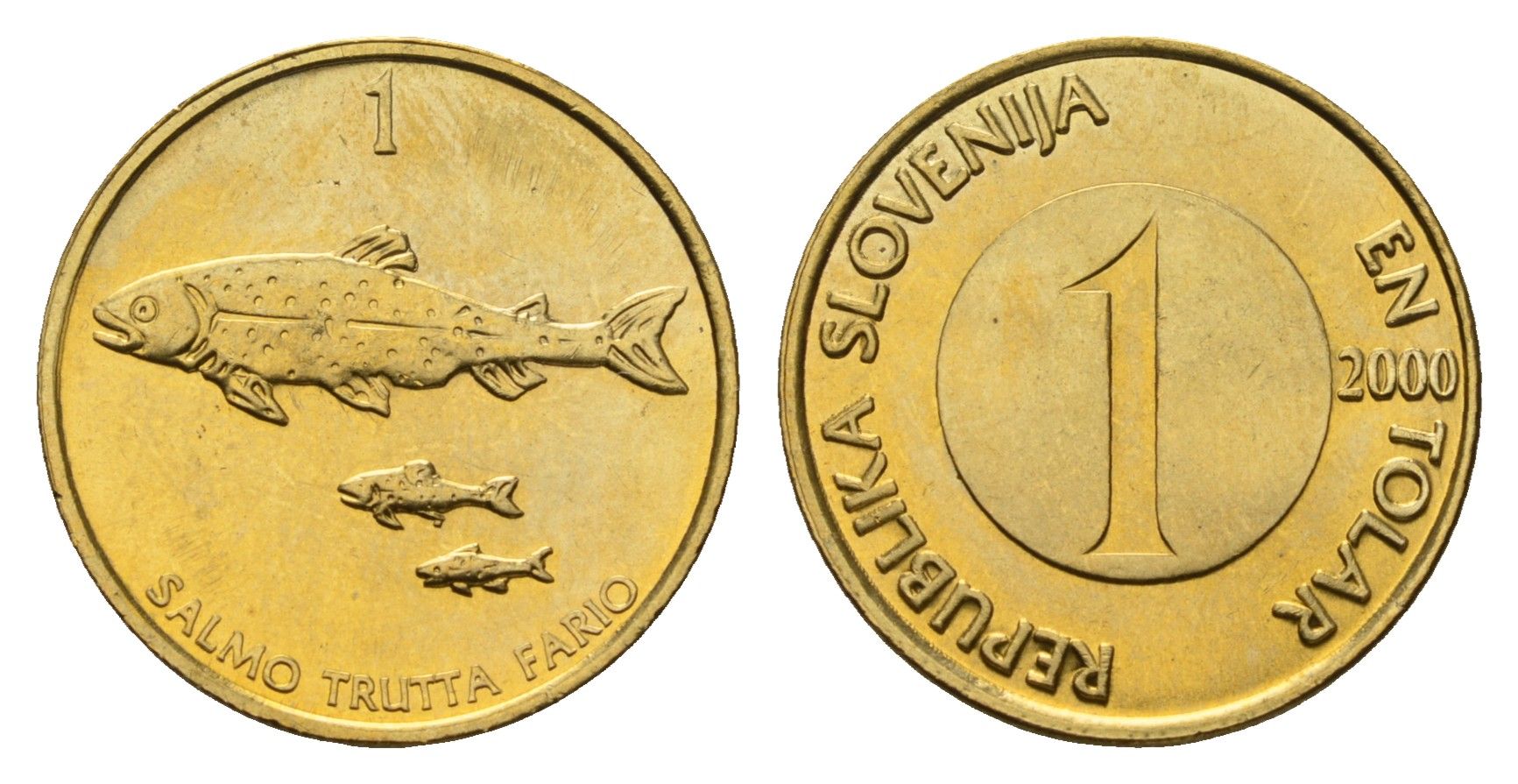 Словения 1 толар 2000 KM 4 латунь UNC 4402-344