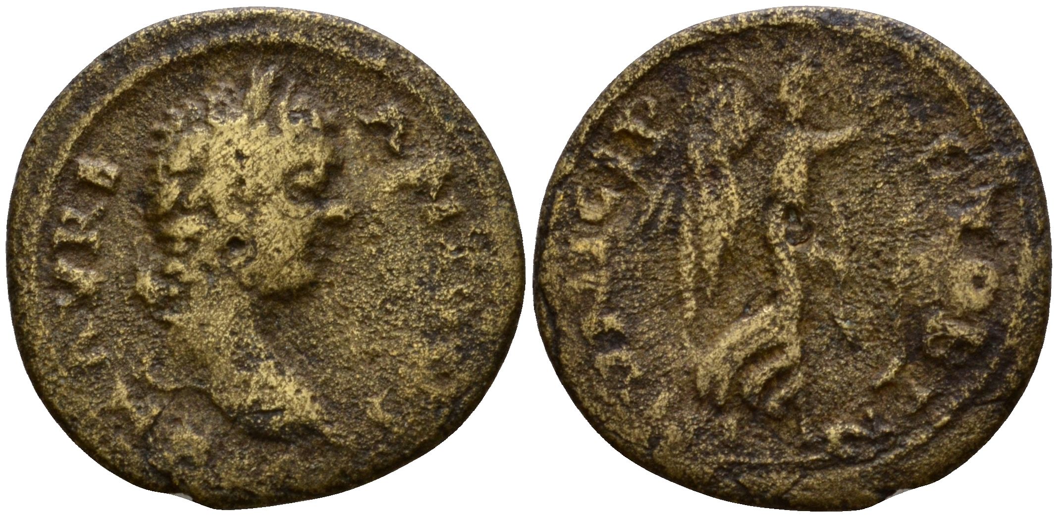 Римская Империя, Провинция Македония, Стобы AE 218 - 222 Элагабал, бюст императора / богиня Нике бронза 1100-8-15