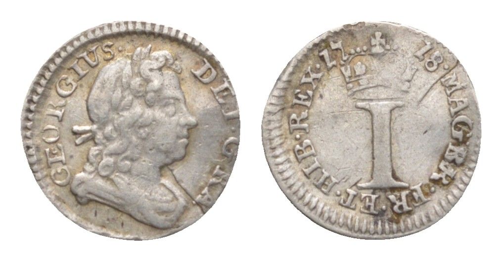 Великобритания 1 пенни 1718 Maundy, Георг I (1714-1727) KM 544, Spink 3657 серебро 4127-312