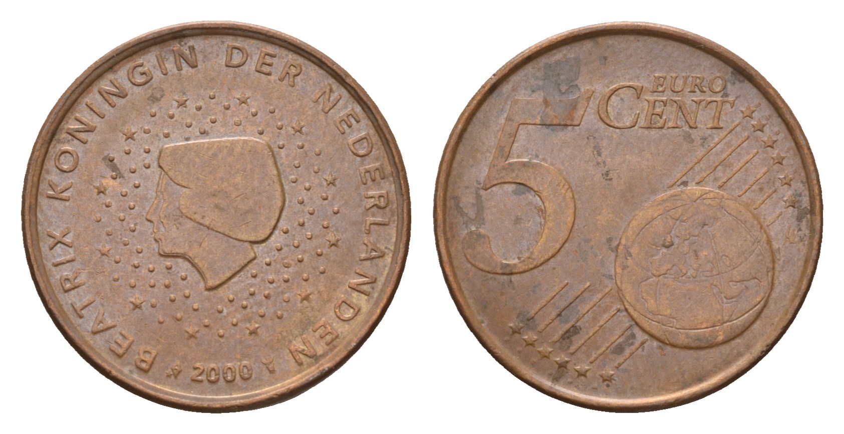 Нидерланды 5 евроцентов 2000 KM 236 сталь плакированная медью 4681-555