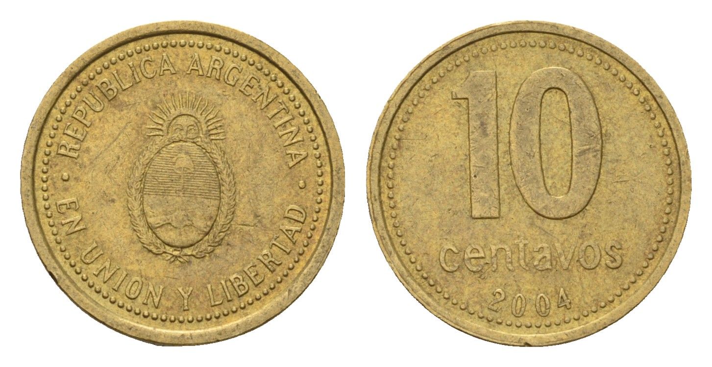 Аргентина 10 сентаво 2004 KM 107 алюминиевая бронза 4679-758