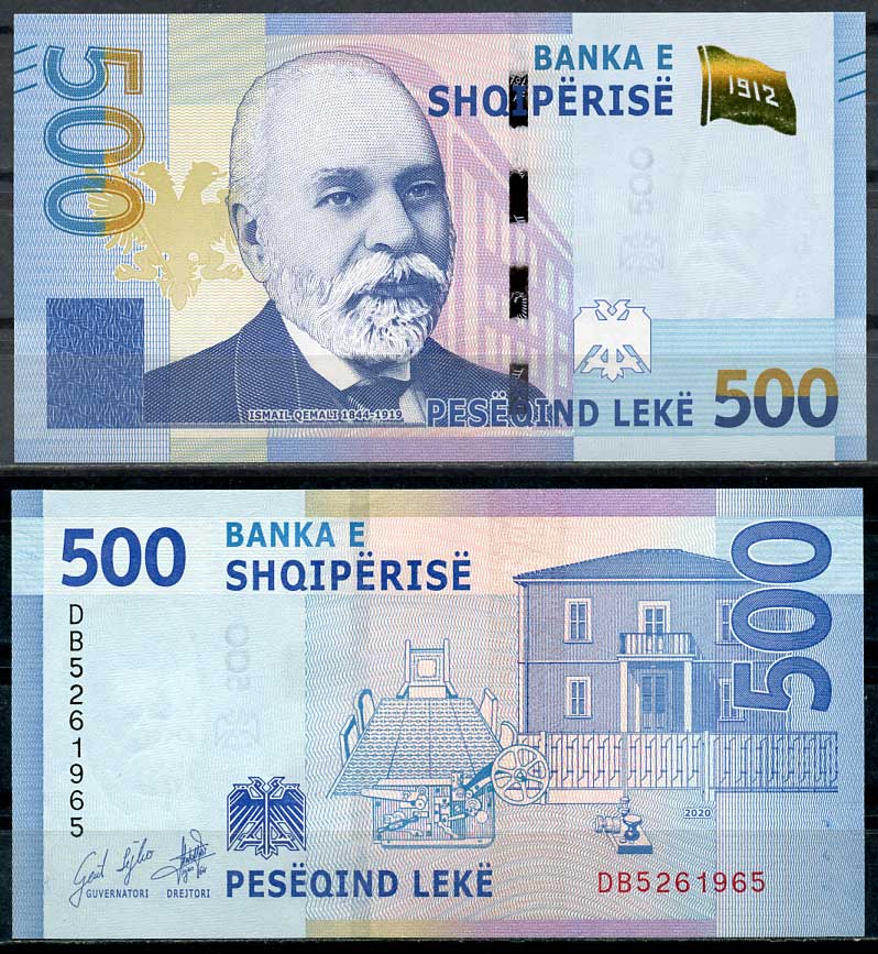 Албания 500 леков 2020 Исмаил Кемали, телеграф, дом независимости Pick 77 a  бумага  UNC (пресс) 450-80-3