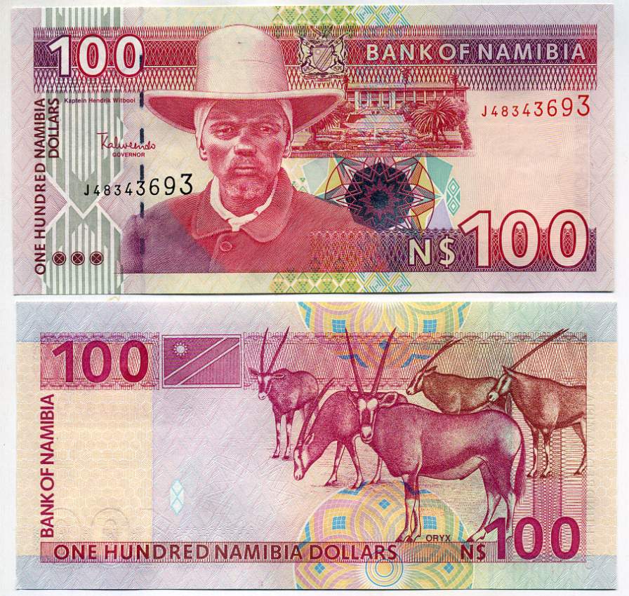 Намибия 100 долларов ND 8 цифр в серии Pick 9A бумага UNC (пресс) 451-404-1