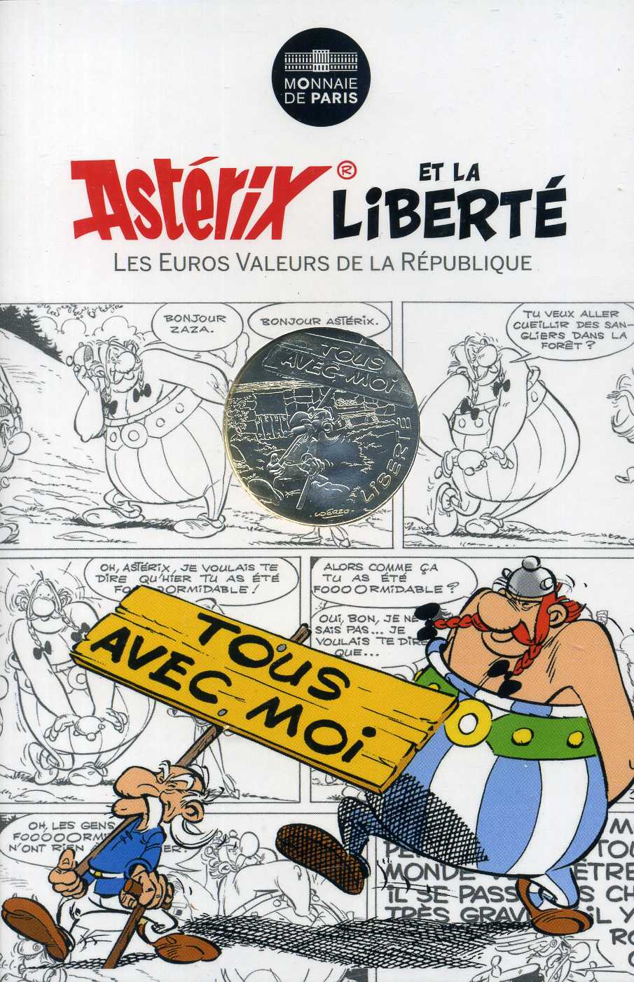 Франция 10 евро 2015 серия Астерикс и свобода, Ветераникс (Agecanonix) и Обеликс, в оригинальном буклете KM NEW серебро UNC 1-4-3-26