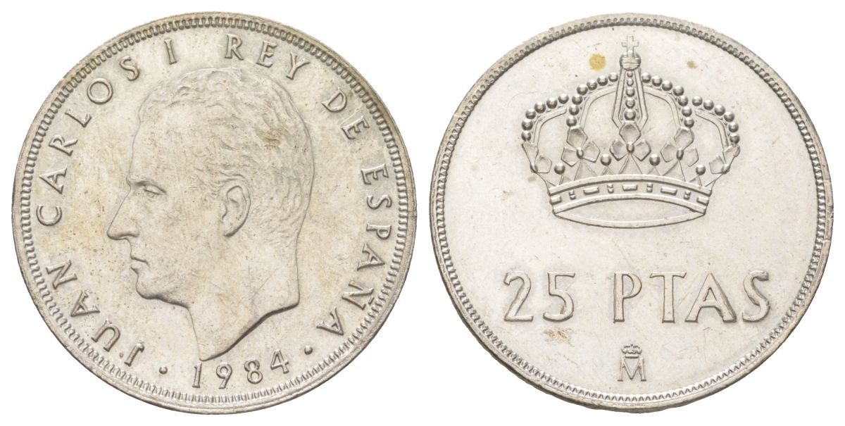 Испания 25 песет 1984 KM 824 медно-никель aUNC 4628-1017
