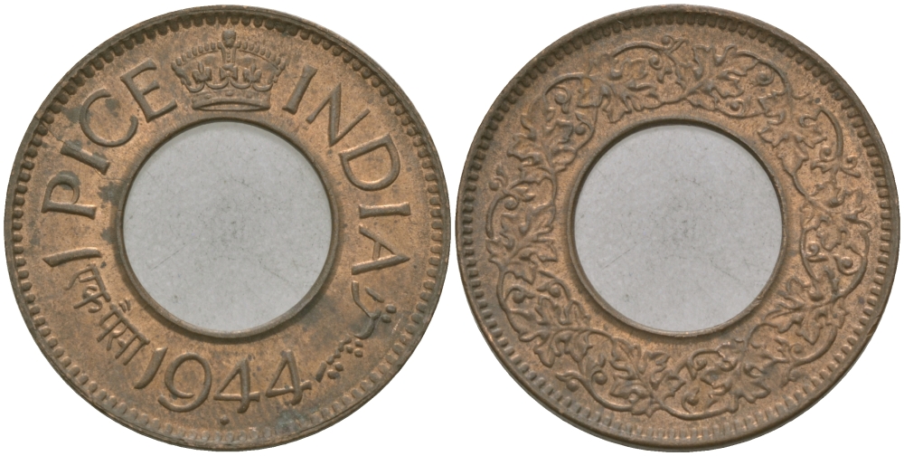 Британская Индия 1 пайс 1944 Георг VI (1936-1952) KM 533 бронза 33-1015