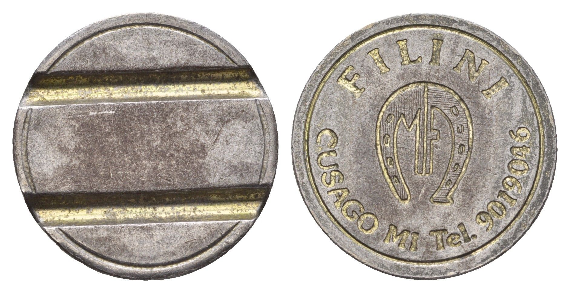 Италия, Кузаго жетон "filini" подкова, диаметр 24 мм, вес 6 гр нержавеющая сталь 4670-627