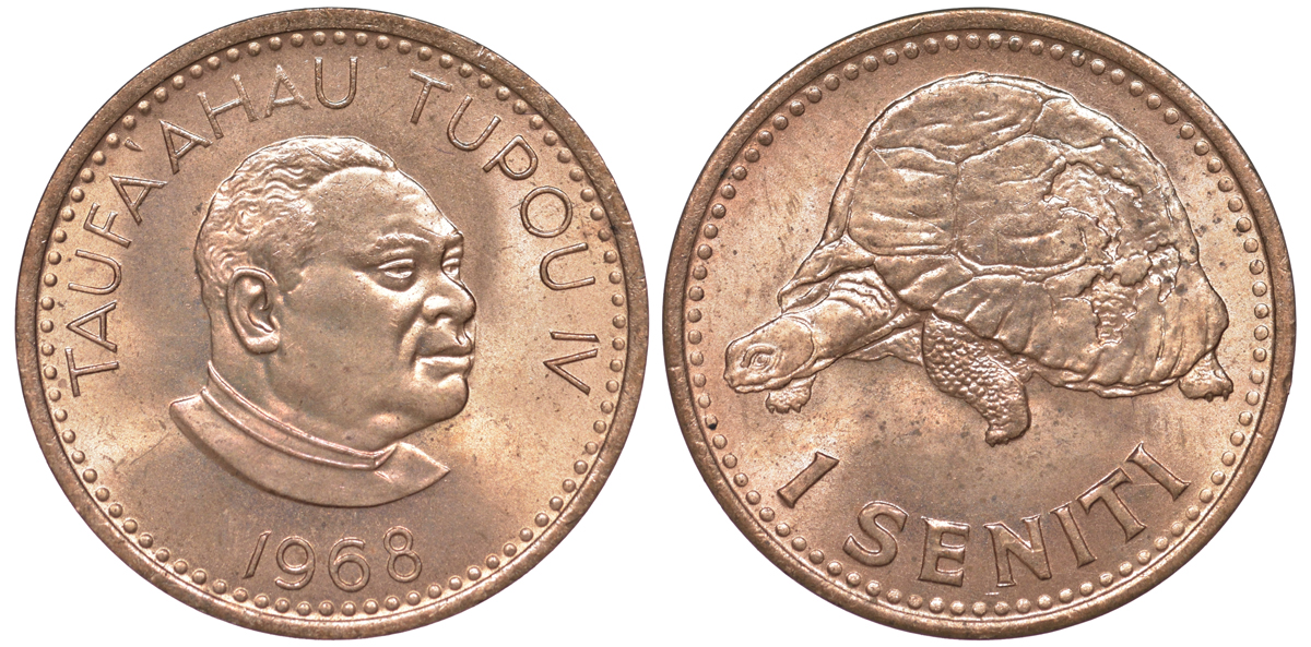 Тонга 1 сенити 1968 KM 27 бронза UNC 4519-1155