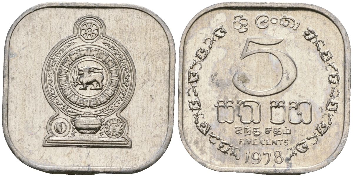 Шри-Ланка 5 центов 1978 KM 139a алюминий 4136-629