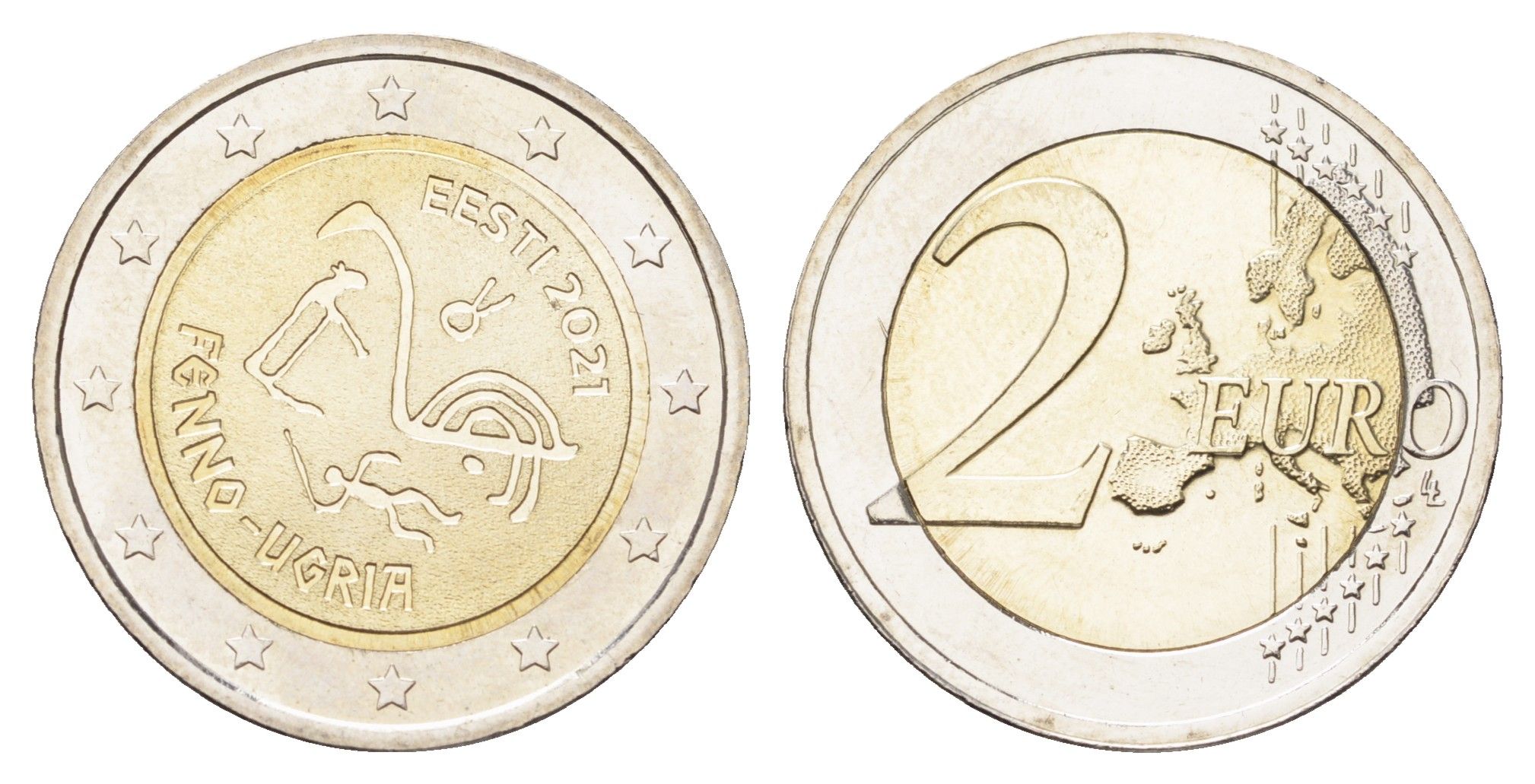 Эстония 2 евро 2021 Финно-угорские народы KM 97 биметалл UNC 4707-553