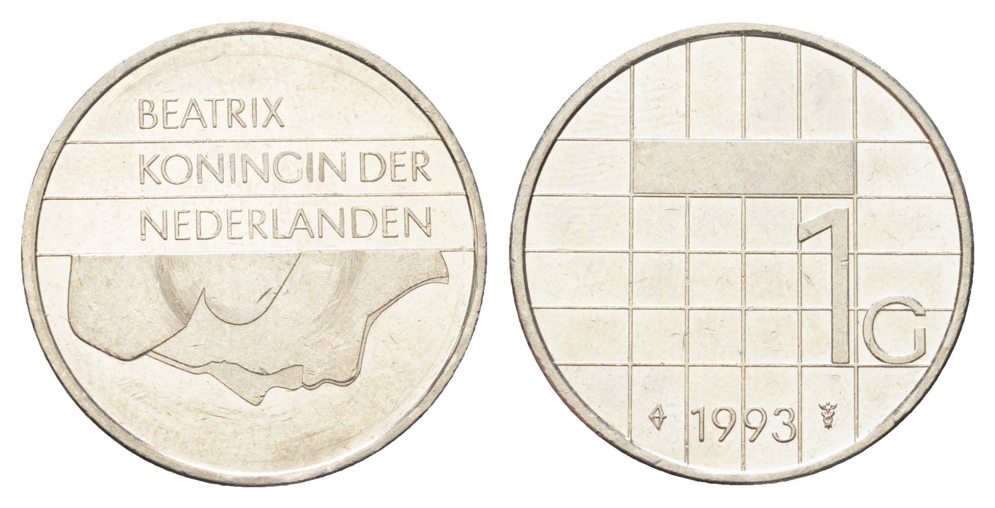 Нидерланды 1 гульден 1993 Беатрикс (1980-2013) KM 205 никель 4706-1256