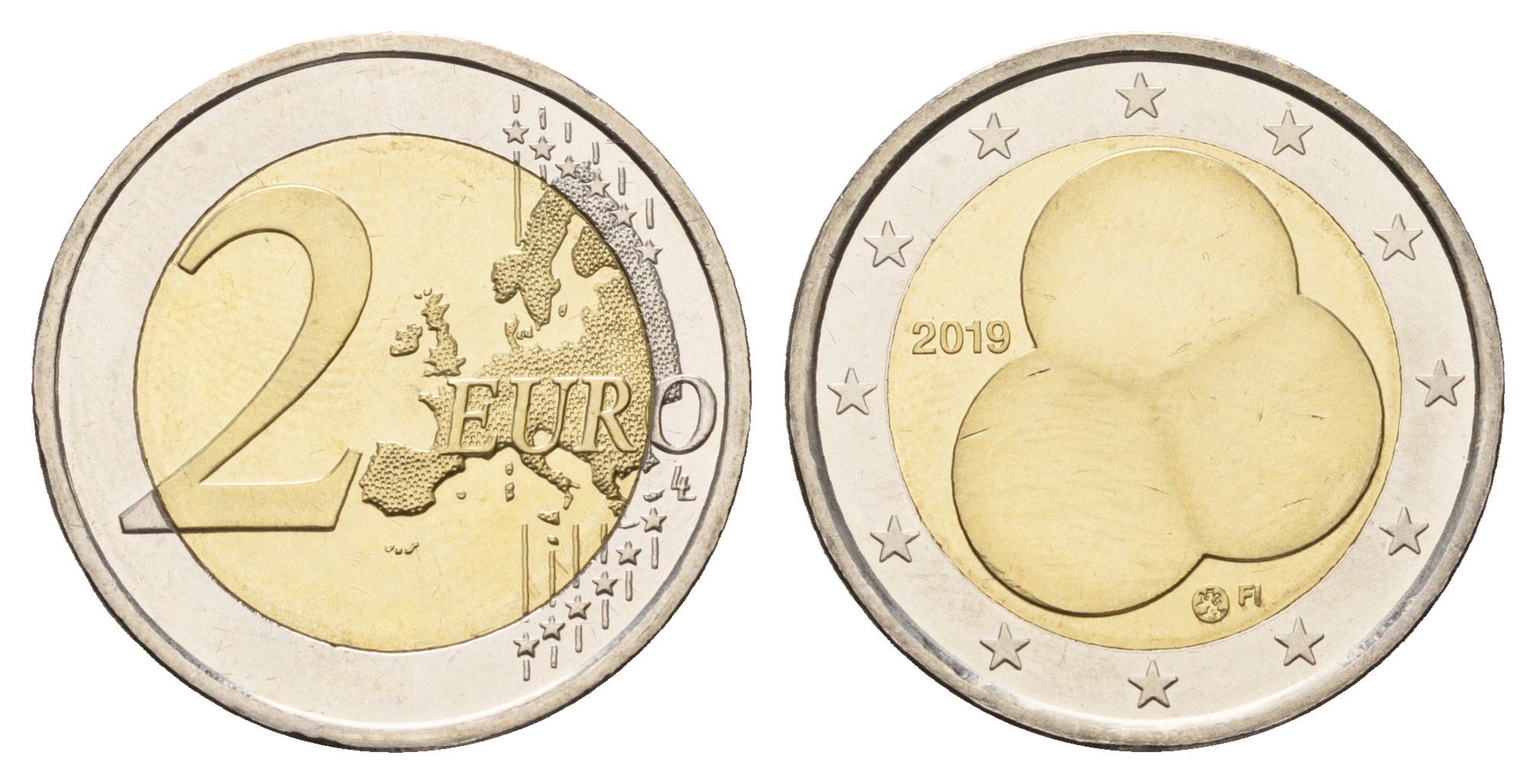 Финляндия 2 евро 2019 100 лет Конституции KM 293 биметалл UNC 270-713