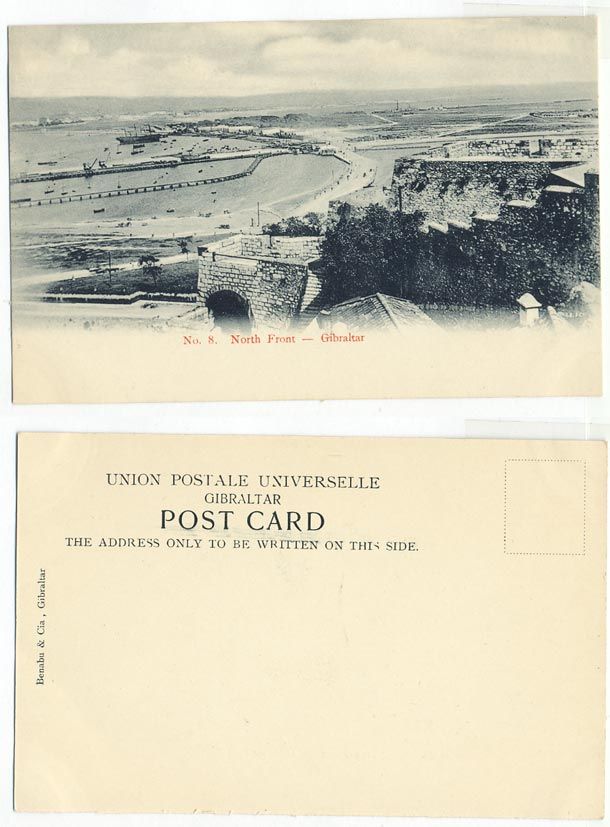 ГИБРАЛТАР ОТКРЫТКА, ПОЧТОВАЯ КАРТОЧКА, СЕВЕРНЫЕ УКРЕПЛЕНИЯ - до 1917 153-14-12