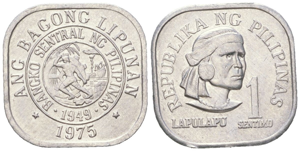 Филиппины 1 сентимо 1975 вождь острова Мактан Лапу-Лапу KM 205 алюминий 4532-634