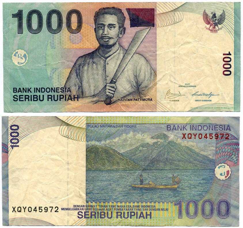 ИНДОНЕЗИЯ 1000 РУПИЙ 2000/2009 КАПИТАН ПАТТИМУРА Pick 141 бумага 7375-32-2-2