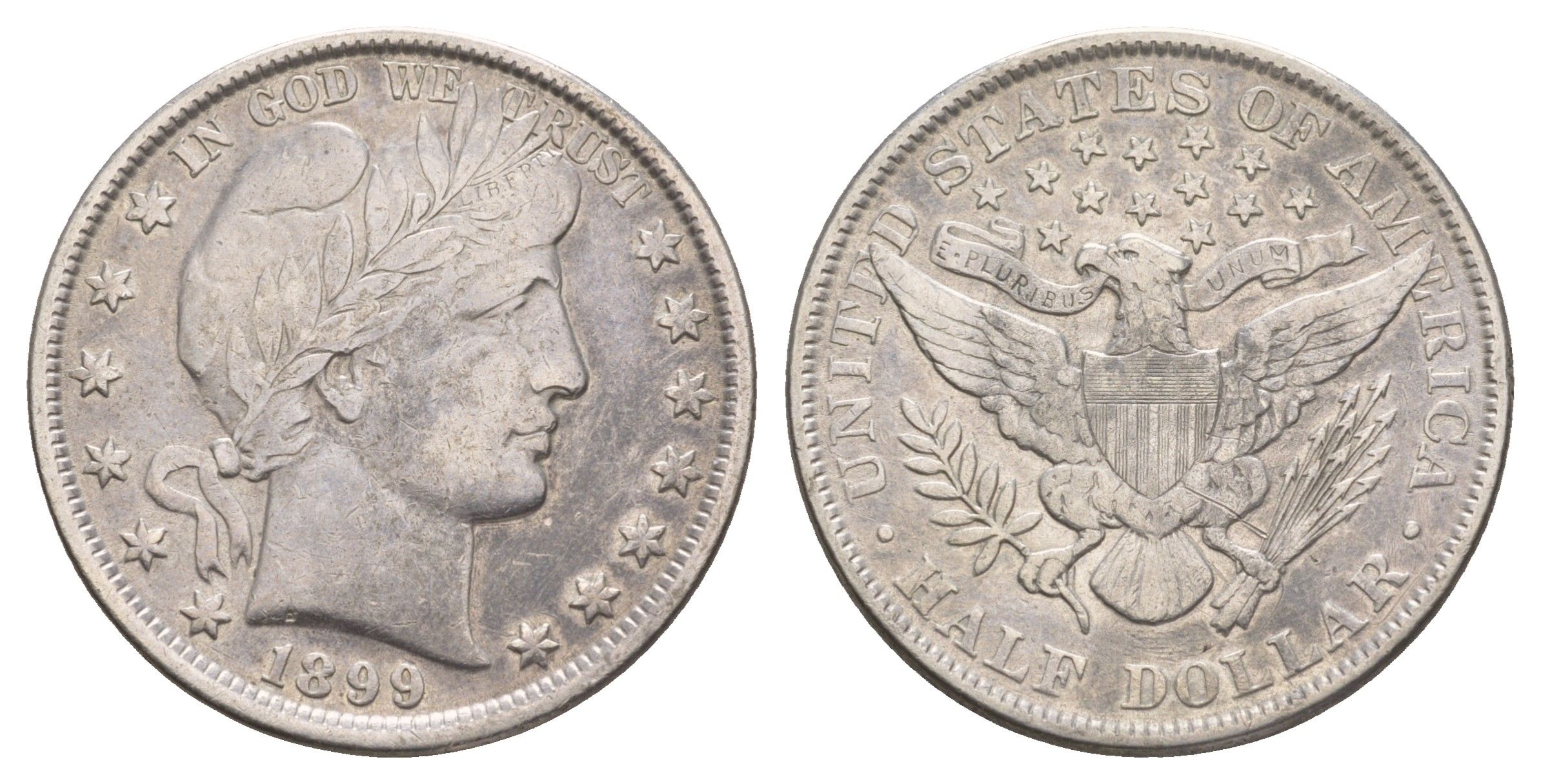 США 1/2 доллара (50 центов) 1899 50 центов Барбера KM 116 серебро    5010-1622