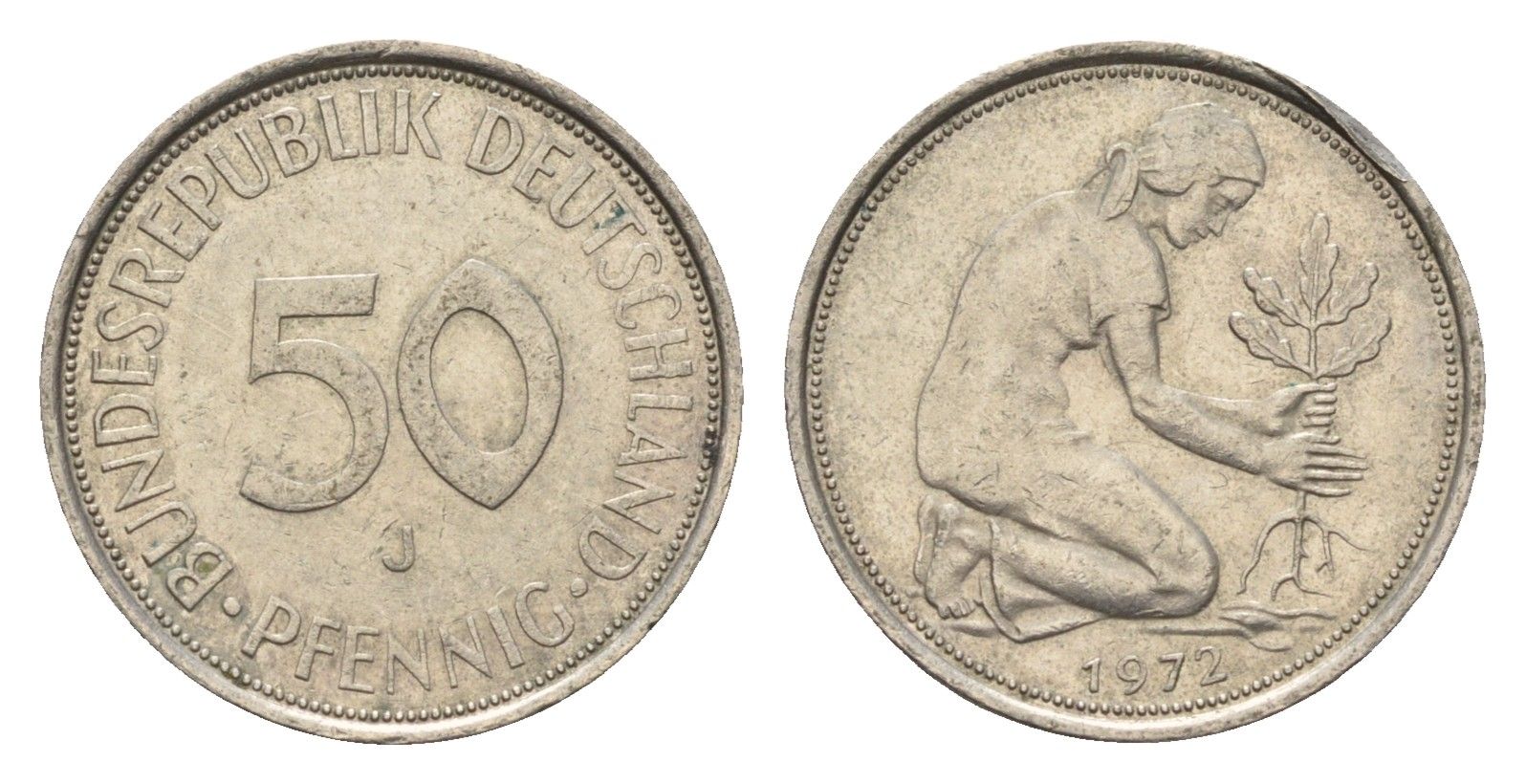 ФРГ 50 пфеннигов 1972 J KM 109, J. 384 медно-никель 4697-748