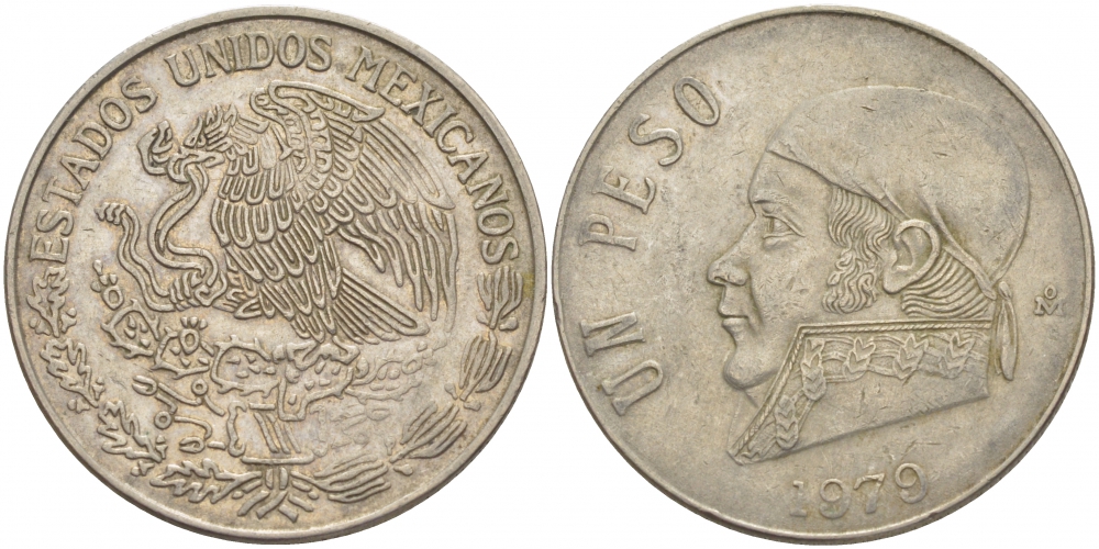 Мексика 1 песо 1979 Хосе Мария Морелос KM 460 медно-никель 3851-545