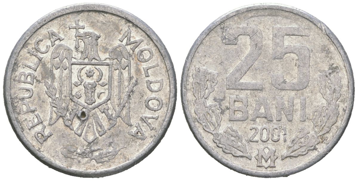 Молдавия (Молдова) 25 бани 2001 KM 3 алюминий 4580-515