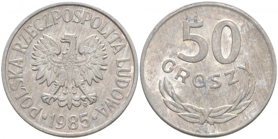 ПОЛЬША 50 ГРОШЕЙ 1985 MW KM 48.1 алюминий 68-355