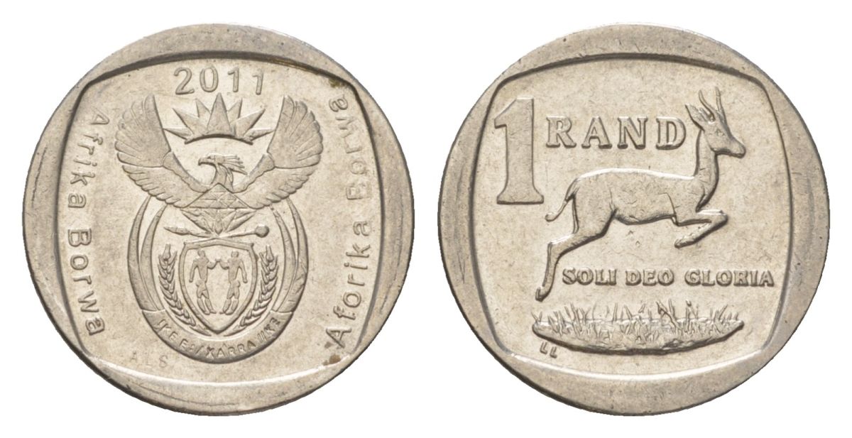 ЮАР 1 ранд 2011 KM 504 медь плакированная никелем 4627-556