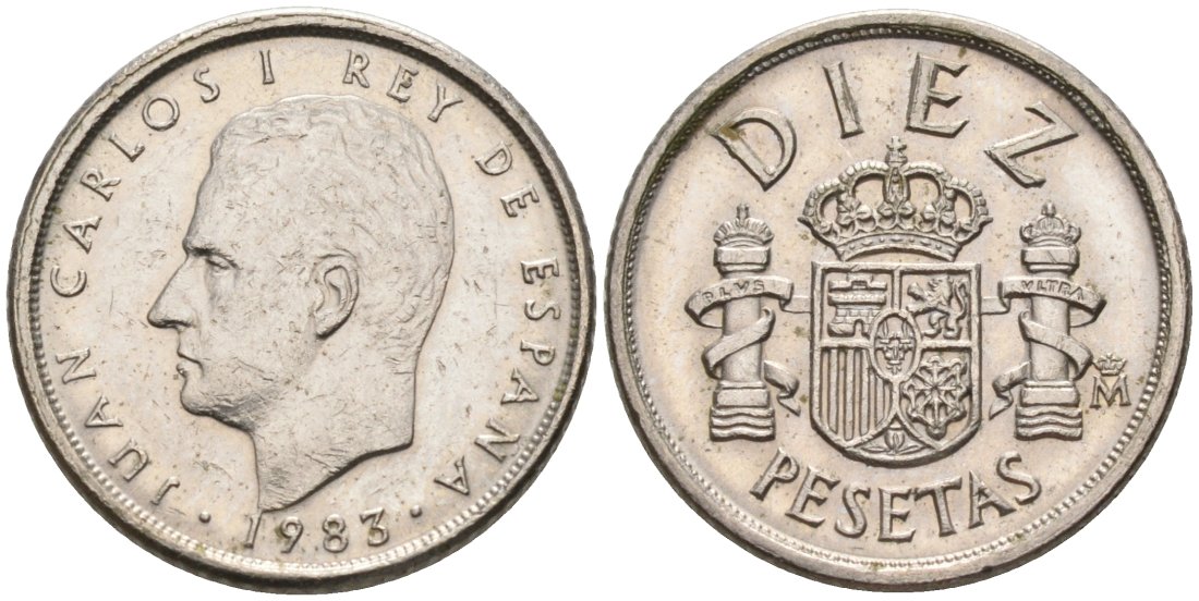 Испания 10 песет 1983 Хуан Карлос I (1975-2001) KM 827 медно-никель 4567-529