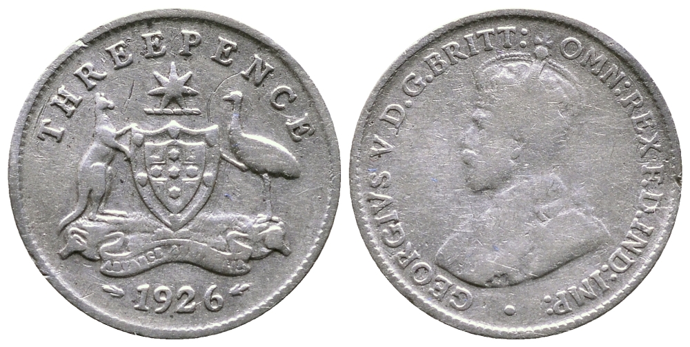 Австралия 3 пенса 1926 Георг V (1910-1936) KM 24 серебро 4178-237