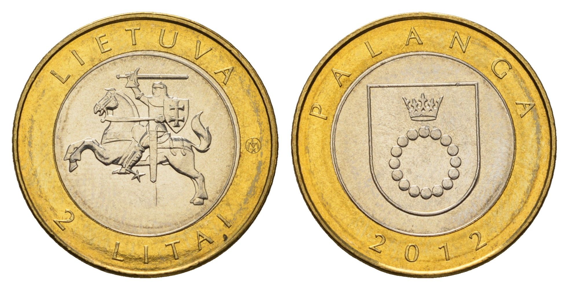 Литва 2 лита 2012 Курорты Литвы - Паланга KM 186.1 биметалл UNC 4695-455