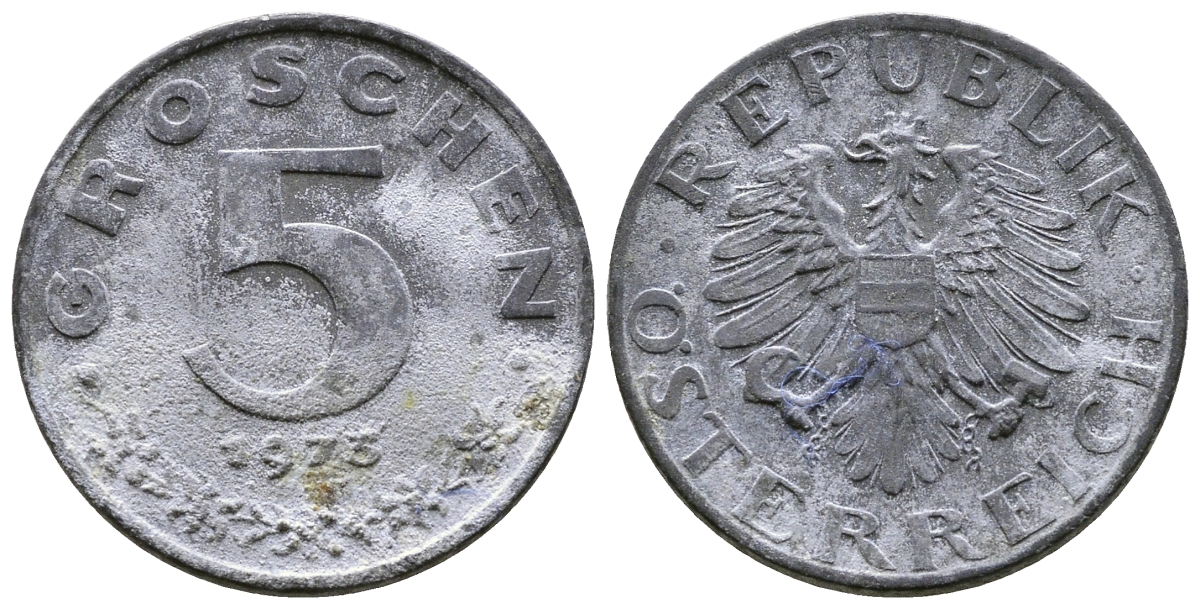 АВСТРИЯ 5 ГРОШЕЙ 1973 KM 2875 цинк 57-1341